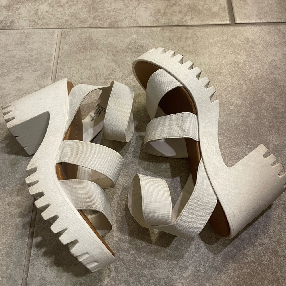 White platform sandals
